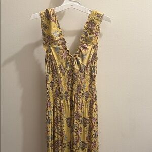 Floral Yellow Sleeveless Dress